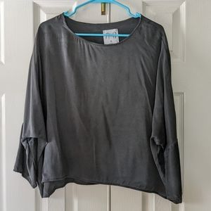 Jamie + The Jones T Top in Black Silk Crepe
